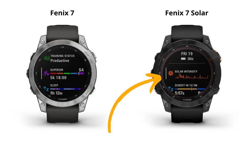 Garmin Fenix 7 Solar в сравнении с обычной версией. 